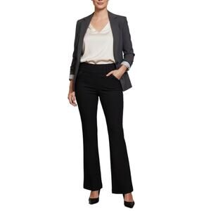 Alice + Olivia Base Flare Pants Black Sz 2 Business Casual Office Career Wear